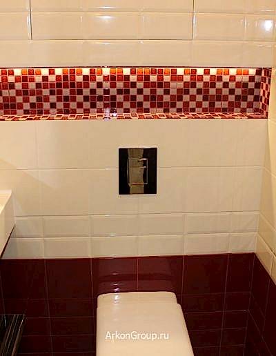 Фото Светодиодная подсветка полки-ниши в туалете