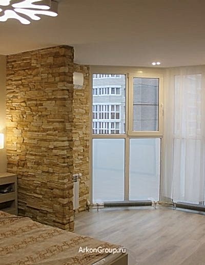 Фото Объединена спальня с лоджией, установлены напольные конвекторы.